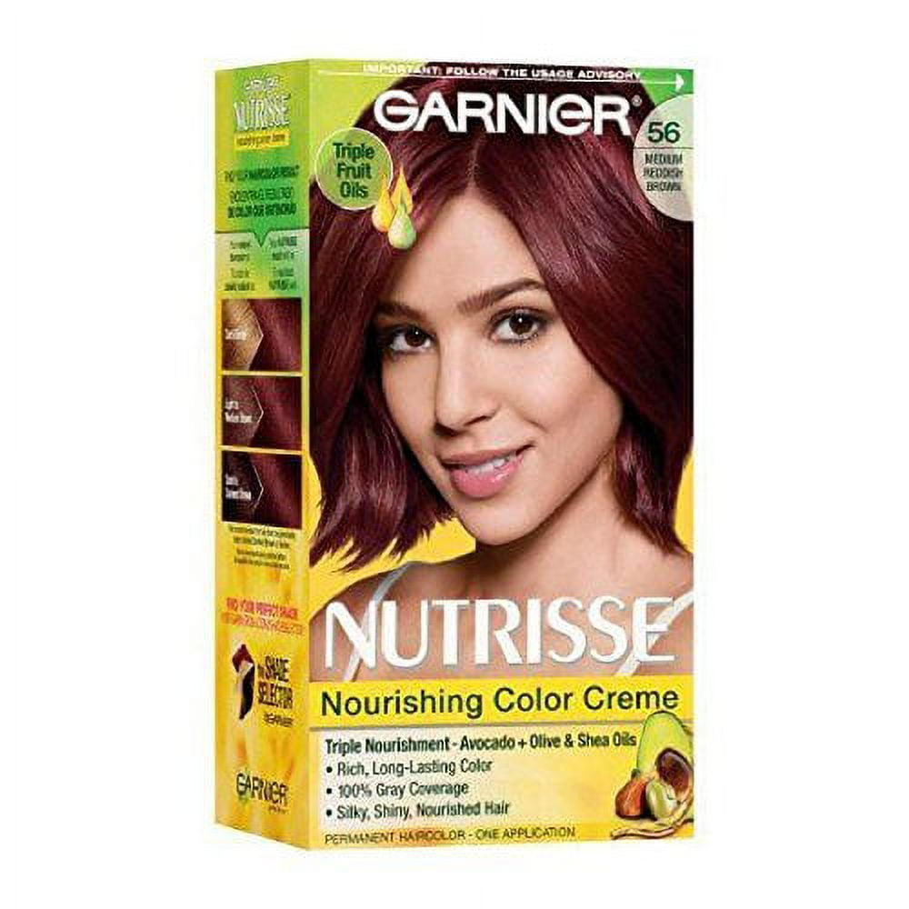 Garnier Nutrisse Nourishing Hair Color Creme, 56 Medium Reddish Brown (Sangria), 1 Kit, 8-Pack