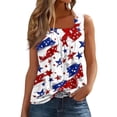 thumbnail image 3 of Patriotic 250th Anniversary Tank Top for Women - Star Spangled Square Neck Tee - 1776-2026 Independence Day Graphic Top - Red White Blue Sleeveless Casual Blouse White M, 3 of 6