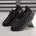 thumbnail image 3 of Men's White Hollow Mesh Slip-On Breathable Running Sneakers Elastic No-Tie Casual Shoes, 3 of 5