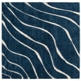 thumbnail image 7 of SAFAVIEH Florida Tabitha Geometric Waves Shag Area Rug, Dark Blue/Cream, 6'7" Square, 7 of 7
