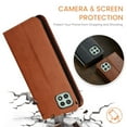 thumbnail image 3 of Wallet Case For Samsung A22 5G, Case Wallet-High Quality Leather Magnetic Closure Case-RFID Blocking Card Holders-Shockproof TPU Shell Folio Cover Women Men For Samsung Galaxy A22 5G, Brown, 3 of 7