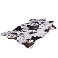 thumbnail image 1 of Alfombra de piel de vaca sintética de alta densidad con estampado animal, para decoración de sala de estar de estilo occidental, base antideslizante y diseño liviano, artesanía mejorada (110 x 75 cm), 1 of 1