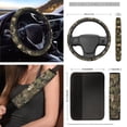 thumbnail image 3 of HUIACONG Dead Leaf Auto Seat Covers Full Set of 12 Pack Auto Steering Wheel Cover Car Seat Belt Pad Car Trash Bin Car Organizer Rearview Mirror Accessories Car Coasters for Cup Holders Keychain, 3 of 6