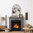 thumbnail image 5 of HOMCOM 36.5" x 23.5" Large Farmhouse Wall Mirror, Arch Window Mirror for Wall Decor in Living Room, Bedroom, Entryway, Rustic Wood Grain, 5 of 8