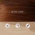 thumbnail image 5 of Pelucas rubias miel con flequillo: pelucas largas y rectas en capas para mujeres, pelucas de color castaño claro rojizo, pelucas sintéticas naturales resistentes al calor para todas, 5 of 5