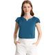 thumbnail image 1 of Camiseta Manga Tulipán Cuello En V Básico Para Mujer Azul índigo L, 1 of 5