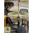 thumbnail image 4 of Outdoor Tablecloth with Umbrella Hole & Zipper, Summer Palm Tree Square Tablecloth 54x54 Inch, Vintage Green Brown Tropical Botanical Patio Table Cover Waterproof Table Cloth for Picnic/Party, 4 of 7