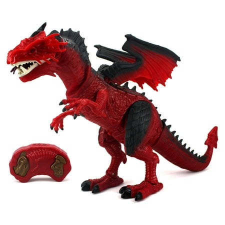 Dinosaur Planet Dragon Battery Operated Remote Control Walking Toy Dinosaur Figure w/ Shaking Head, Walking Movement, Light Up Eyes and Sounds