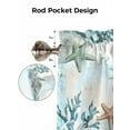 thumbnail image 5 of Blue Ocean Valances for Windows Sea Turtle Coral Starfish Retro Kitchen Valance Curtain Rod Pocket Small Curtains for Cafe Bathroom Laundry Basement 42" x 18", 5 of 8