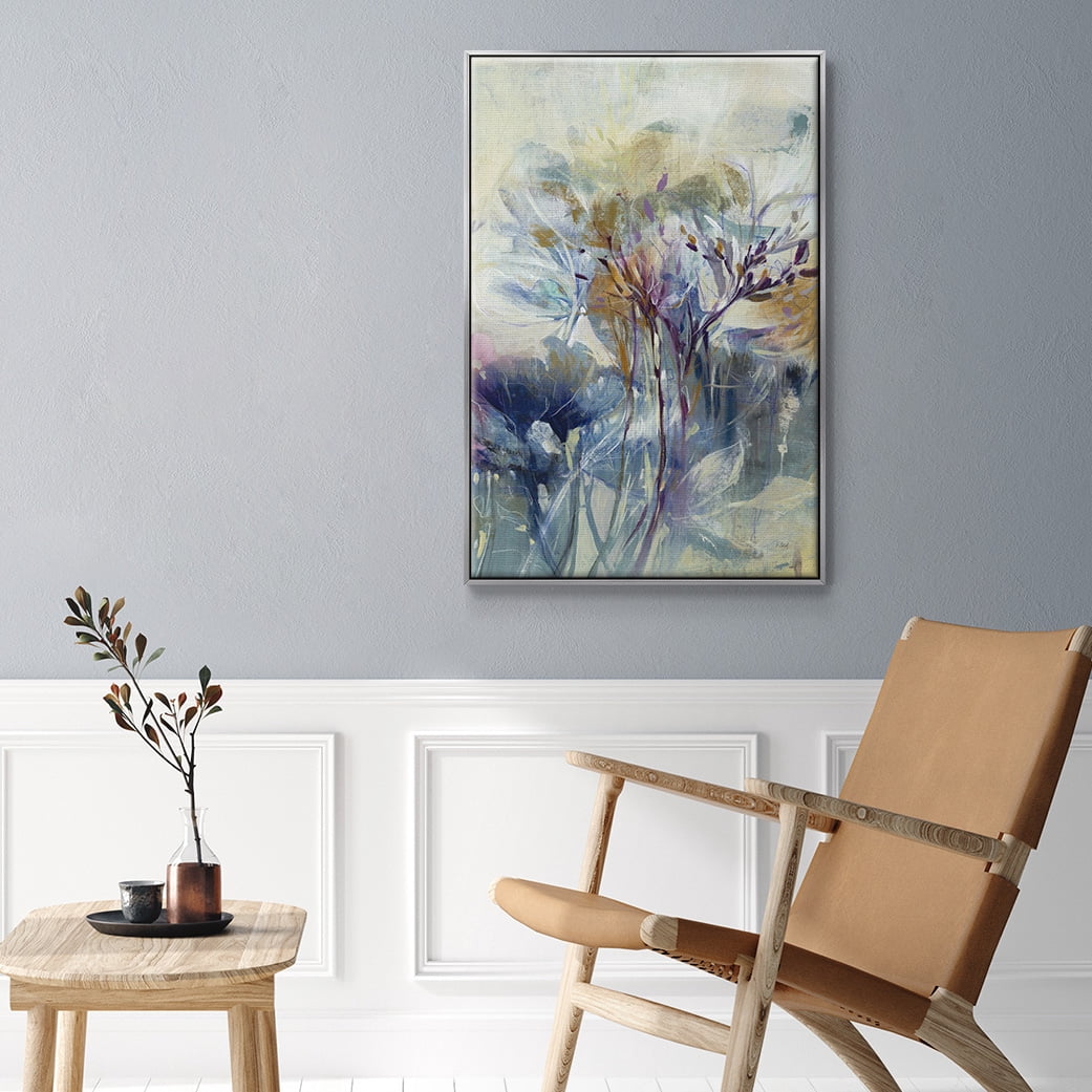 Meadow Saffron II Framed Premium Gallery Wrapped Canvas - Ready to Hang - 25 x 37 - Silver Floating Frame