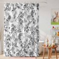 thumbnail image 6 of Shower Curtain Floral Shower Curtains for Bathroom Decor, Waterproof Polyester Shower Curtain Set with Hooks, Small Stall Size 36" x 72" Watercolor Wildflowers Gray, 6 of 9