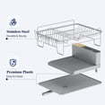 thumbnail image 3 of Large Dish Drying Rack - Extendable Dish Rack, Multifunctional Dish Rack for Kitchen Counter, Anti-Rust Drying Dish Rack with Cutlery & Cup Holders 19.2"-26.7" L x 12.9" W, Black, 3 of 7