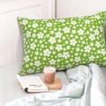 thumbnail image 4 of Naloa Green White Flowers Pillow Covers, Throw Pillow Case Cushion Covers,Cushion for Bedroom,Couch,Home-14"x20", 4 of 6