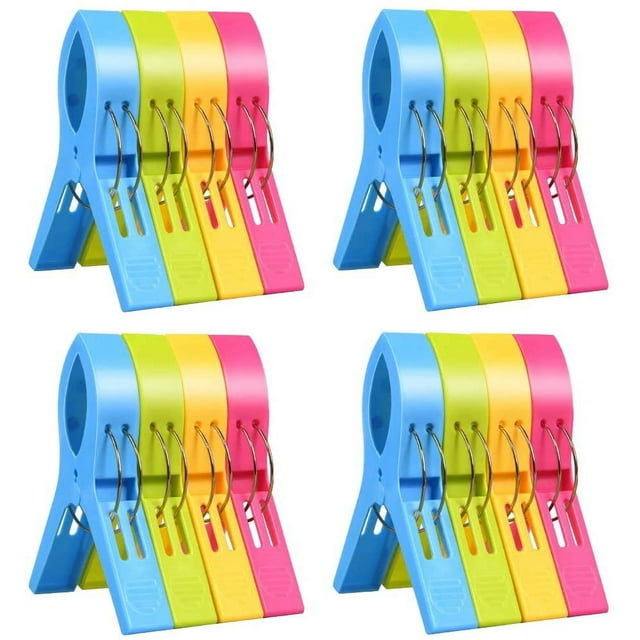 16 Pieces Large Clothespins, Towel Clips, Beach Towel Clips, Large Clip, Beach Towel Clips, Towels, Towel Clips, Windproof Clips On Beach And Sun Loungers For Laundry, Beach Towel