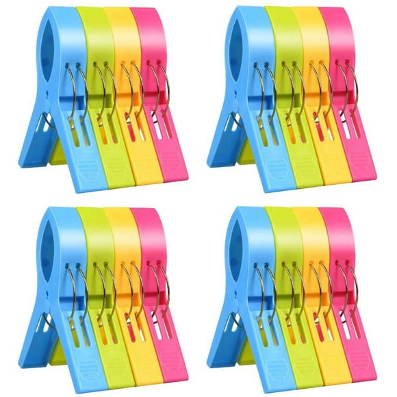 16 Pieces Large Clothespins, Towel Clips, Beach Towel Clips, Large Clip, Beach Towel Clips, Towels, Towel Clips, Windproof Clips On Beach And Sun Loungers For Laundry, Beach Towel