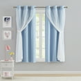 thumbnail image 4 of Your Zone Blackout Curtain Panel with Sheer Overlay, 1 Panel, Blue, 37" W x 63” L, 4 of 8