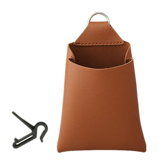Mightlink Car Storage Bag with Hook Easy to Install Minimalistic Stable Anti-fall Interior Organizer Faux Leather Car Cell Phone Air Outlet Bag for Driver