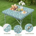 thumbnail image 4 of Blue Cartoon Unicorn Rainbow Cloud Bear Bow Pattern Square Fitted Tablecloth with Elastic Edge,Square Table Cover,Washable Elastic Table Cover for Home Kitchen Party Decor 36"x36", 4 of 6