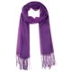 thumbnail image 1 of Bufanda de invierno cálida de imitación de cachemira INSPIRE CHIC, chal largo de color sólido con flecos para mujeres y hombres 78.7"x27.6" púrpura oscuro, 1 of 6