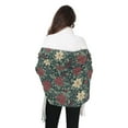 thumbnail image 4 of FORMRS Womens Scarf Winter Soft Long Big Warm Shawls Wrap Tassel Scarves, Christmas Holly Leaves, 4 of 9