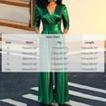 thumbnail image 3 of Ruohan Women's Metallic V-Neck Wide Leg Jumpsuit Party Romper, 3 of 6