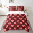 thumbnail image 2 of Feelyou Romantic Love Heart Twin Bedding Sets 7-Piece, Winter Christmas Snowflake Bedding Comforter Set, Kawaii Cartoon Buffalo Reversible Sheet Sets, Lightweight Room Decor, 2 of 7