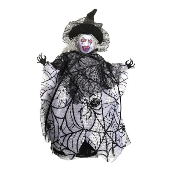 BinKFF Hanging Witch Dolls, Halloween Small Witch Figurine with Gauze Skirt, Kitchen Witchs Doll for Good Luck, Halloween Hanging Decoration for Haunted House Room Door and Window