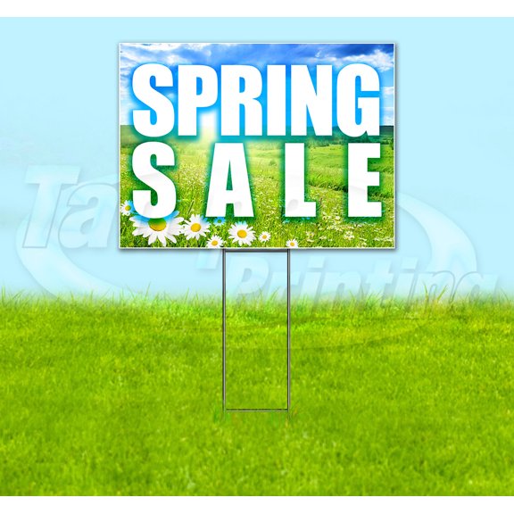 Spring Sale (18" x 24") Yard Sign, Includes Metal Step Stake