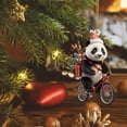 thumbnail image 4 of Puntoco Colgante plano navideño con forma de bicicleta y pandas para coche Liquidación de adornos de decoración interior y exterior en Navidad, 4 of 6