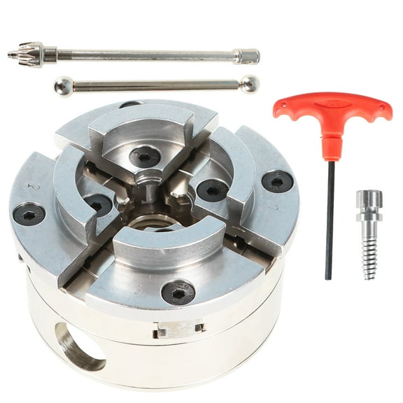 findmall 4In 4-Jaw Reversible Wood Turning Chuck with 1-Inch x 8TPI Thread for Lathe Mini Milling Iron CNC Machine