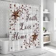 thumbnail image 6 of Grey Wooden Grain Shower Curtain, Waterproof Shower Curtains for Bathroom, Brown Country Texas Star Branches Washable Fabric Bathtub Curtain Set Bath Decor with 12 Hooks Standard 72"x72", 6 of 8