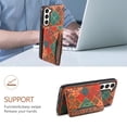 thumbnail image 3 of for Samsung Galaxy S23 Plus Luxury Premium PU Leather + TPU Case with 3 Card Slots, Kickstand Back Case Floral Pattern Skin-Friendly Shock-resistance Cover for Samsung Galaxy S23 Plus, Winter, 3 of 6
