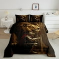 thumbnail image 2 of Feelyou Gold Lion Kids Full Size Comforter Sets, Retro Western Warrior Bedding Comforter Set, Mystic Wildlife Animal Reversible Bedding Sets, Luxury Bedroom Decor, 3 Pieces, 2 of 8