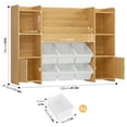 thumbnail image 6 of Hiphuta Kids Bookcase Toy Storage Organizer, Wooden Toy Chest for Kids with 6 Removable Toy Boxes, Kids Storage Bookshelf for Bedroom Playroom, Natural, 6 of 10