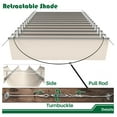 thumbnail image 4 of 4'x4' Retractable Awnings for Patio, Waterproof Replacement Pergola Cover Outdoor Shade Canopy with Cable Hardware for Deck Porch Garage Backyard, Beige, 4 of 7