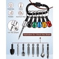 thumbnail image 2 of Portable Bit holder Keychain, 12 pcs 1/4 inch Hex Shank Screwdriver Bits Retainer W/Black Carabiner, Light-weight Extension Bar Drill Screw Adapter Quick-change Bit Catcher (5 Colors), 2 of 5