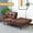 Brown, variant on Atilioo Sofa with Armrests And Metal Legs,Convertible Futon Sofa, Black, for Living Rooms, Spare Rooms, Office, Lounges