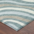 thumbnail image 3 of Addison Rugs Chantille Indoor/Outdoor Transitional Stripes Teal Machine Washable Round Rug, 8' x 8', 3 of 8