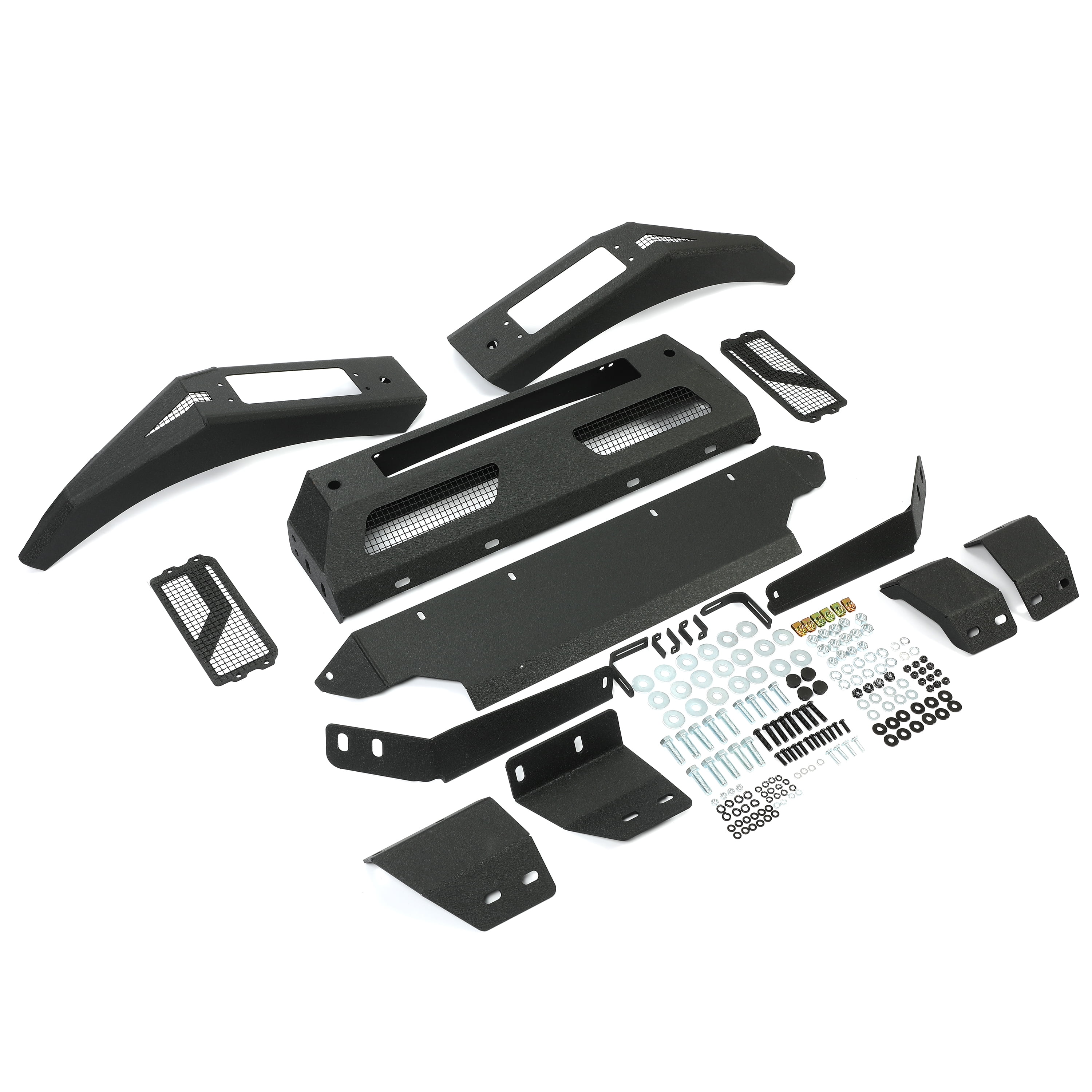 Kojem Steel Powder Coated Front Bumper Protector Compatible with 2019 2020 2021 Ford Ranger Off-Road Black