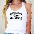 thumbnail image 4 of Support Day Drinking Women's Shirt White Tank Top Large, 4 of 4