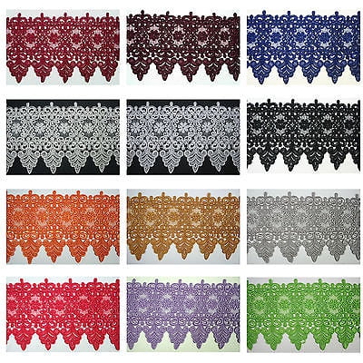 5-1/8" Green Orange Blue Black 10 Colors Floral Venice Lace Trim Guipure By Yard