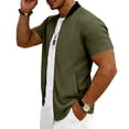thumbnail image 5 of Dresfit Bomber Jacket Mens Loose Stand Collar Windbreaker Jackets 2026 Summer Short Sleeve Baseball Outwear Slim Fit Lightweight Coat with Pockets S, 5 of 7