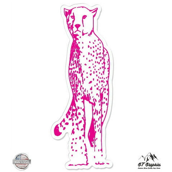 Cheetah Beautiful Pink - 3" Vinyl Sticker - For Car Laptop I-Pad Phone Helmet Hard Hat - Waterproof Decal