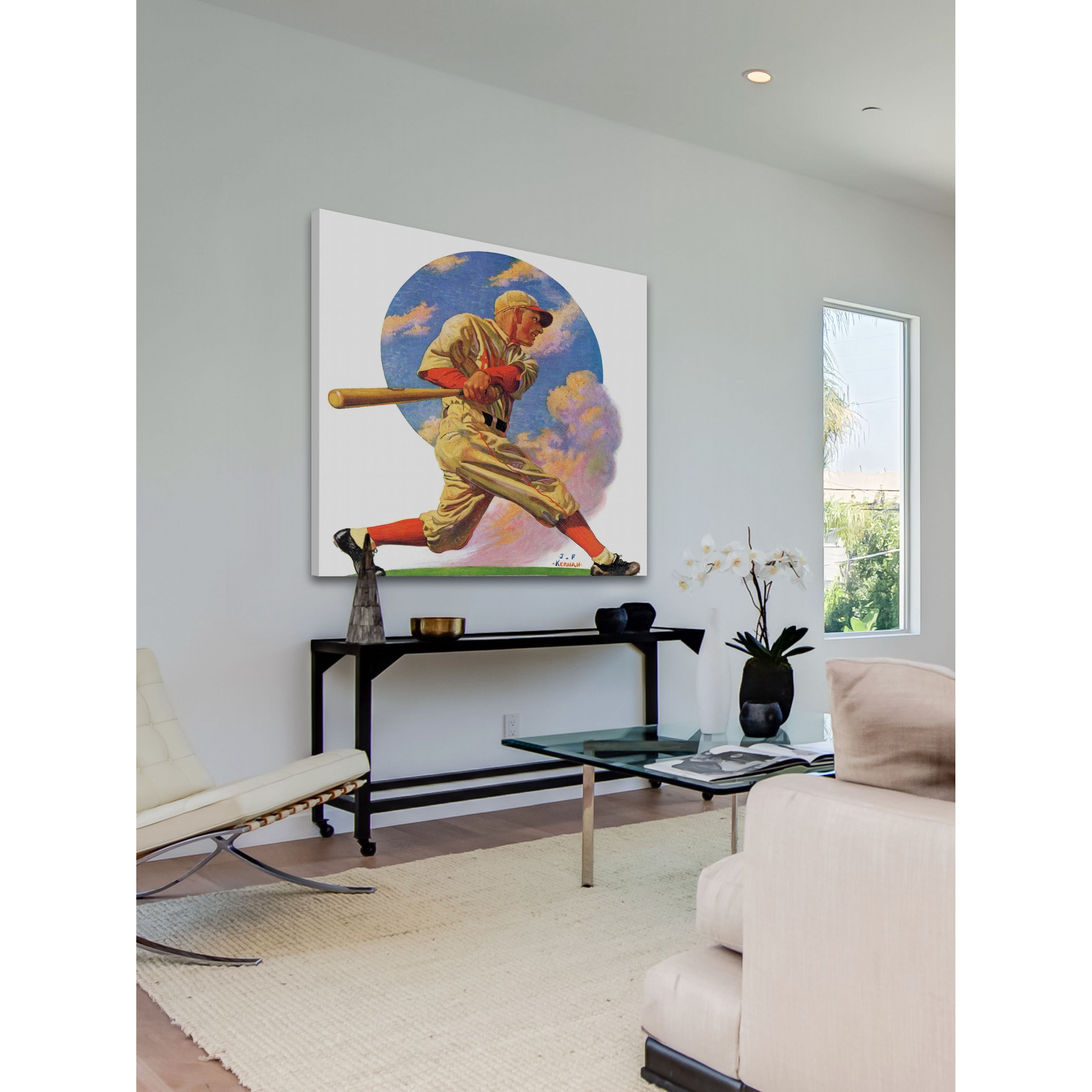 Marmont Hill Baseball Batter by J.F. Kernan Painting Print on Canvas