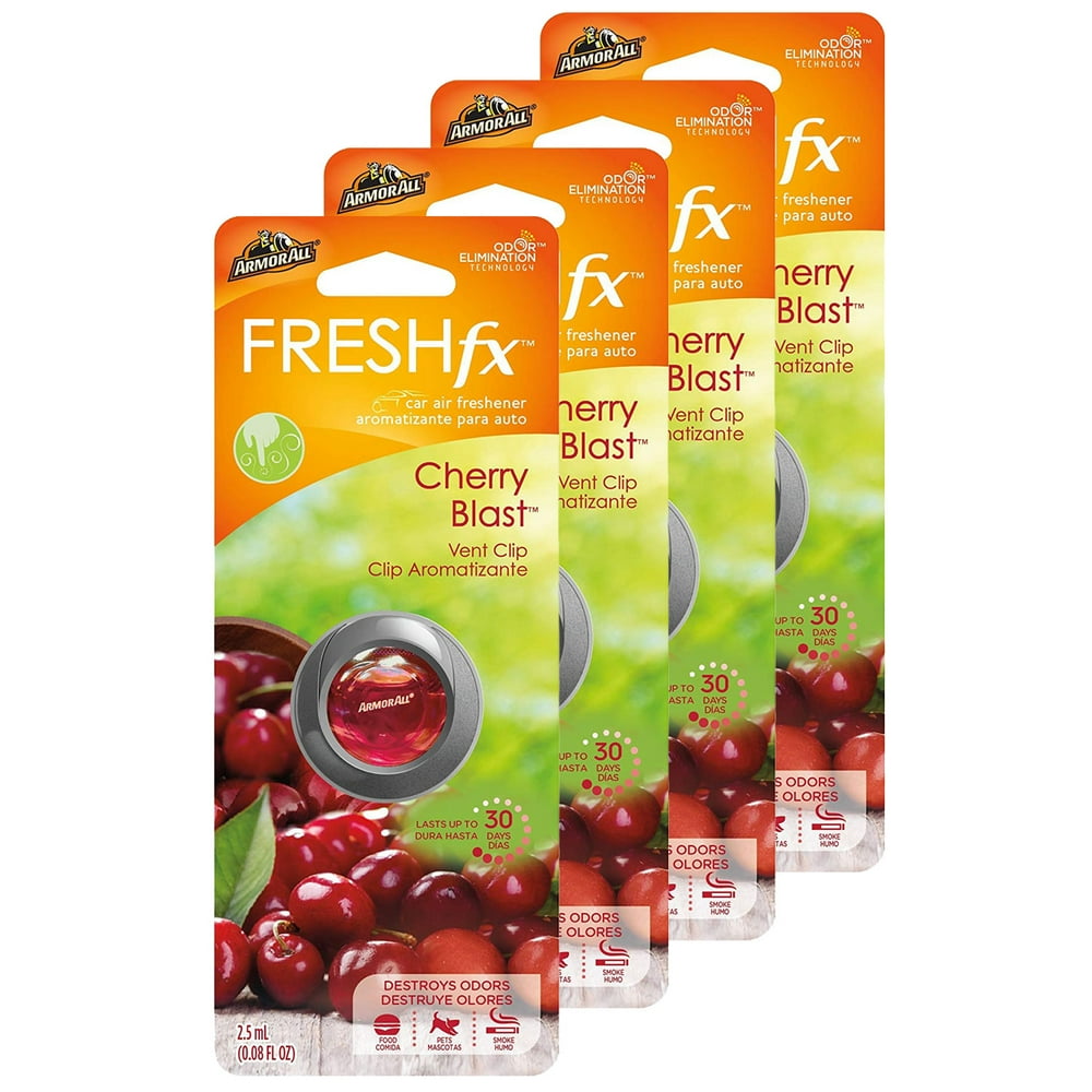 Armor All FRESHfx Car Air Freshener Vent Clip, 4PACK (Cherry Blast