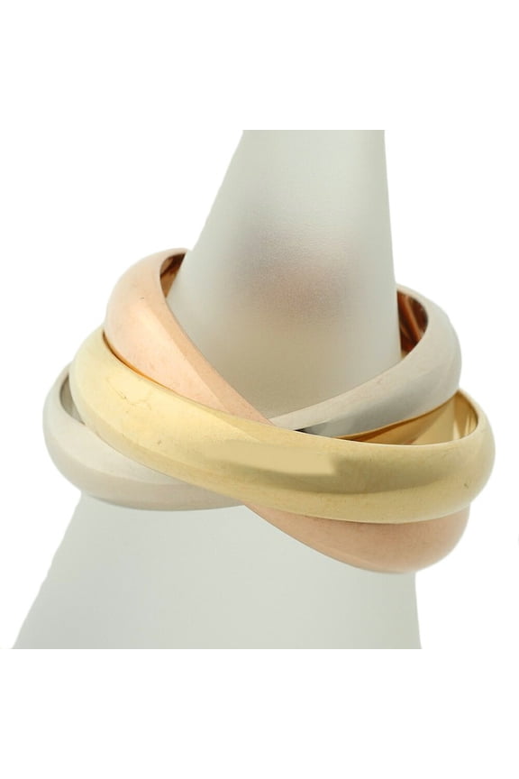 Pre-Owned Cartier Trinity Ring, approximately 10.2g, 18K Yellow Gold, White Pink Size #48...
