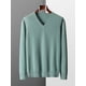 thumbnail image 1 of MVLYFLRT New Merino Wool Sweater Men's V-neck Pullover Top 2023 Autumn Winter Knitted Casual Loose 100% Pure Wool Jacket, 1 of 5