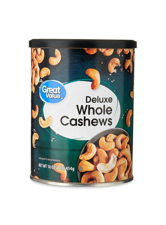 Great Value Deluxe Whole Cashews, Salted, 16 oz