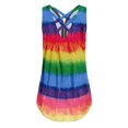 thumbnail image 2 of Gráfico camisetas sin mangas para las mujeres Tank Top for Women Sleeveless Tank Top Hem Layed Zipper V cuello Loose Tank Tops for Women Tshirts Tops (Yellow, L), 2 of 3