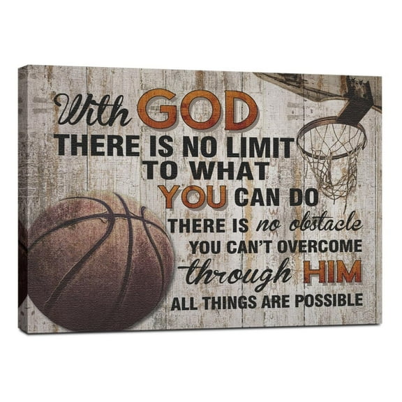 Basketball Stuff Canvas poster Wall Art Inspirational Sports Wall Decor Art Basketball Gifts Religious Artwork Wall Painting Faith Art Prints Gym Playroom Farmhouse Sports Club Boys Room Home Decor